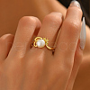 925 Sterling Silver Pave Cubic Zirconia Freshwater Pearl Finger Rings for Women MF0967-1-5