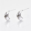 Brass Half Hoop Earrings X-KK-R117-035P-NF-4