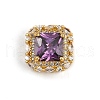 Hollow Rack Plating Brass Cubic Zirconia Beads KK-L236-13G-01-1