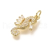 Rack Plating Brass Micro Pave Cubic Zirconia Pendants KK-M296-10G-2