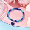 Baking Painted Imitation Jade Glass Round Beaded Charm Bracelets BJEW-JB11737-01-1