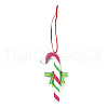 Christmas Candy Cane Handmade Polymer Clay Pendant Decorations HJEW-P017-02A-3