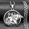 304 Stainless Steel Pendant Necklaces NJEW-C066-03P-1