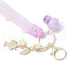 Alloy Enamel Pendants & Milk Tea Resin with Acrylic Cup Pendants Keychains KEYC-JKC01233-01-5