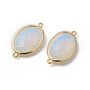 Golden Tone Brass Opalite Links connectors G-F339-A11-2