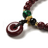 6mm Round Cinnabar Mala Stretch Bracelets BJEW-B080-28B-03-2