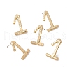 Brass Number Stud Earrings with 925 Sterling Silver Pins for Women EJEW-A077-01A-2
