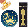 Brass Wax Seal Stamps with Wood Handle AJEW-WH0412-0206-1