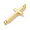 Rack Plating Brass Religion Cross Connector Charms Links KK-U027-04G-2