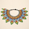 Ethnic Style Glass Seed Beaded Tassel Collar Choker Necklaces for Women FS-WGA40E8-04-1