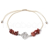 7Pcs Chakra Theme Natural & Synthetic Mixed Gemstone Braieded Beads Bracelets BJEW-JB11327-3