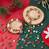 SOFPLATE 800Pcs 5 Colors Christmas Theme Opaque Plastic Beads KY-SP0001-09-4