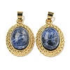 Natural Sodalite Oval Pendants G-B079-02G-07-1