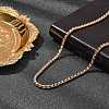 3MM 304 Stainless Steel Serpentine Chain Necklaces for Women NJEW-B131-06RG-2