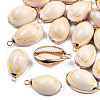 Electroplate Cowrie Shell Pendants X-SSHEL-S261-11-3