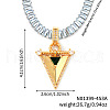 Elegant Brass Pave Green Cubic Zirconia Triangle Pendant Necklaces TK2865-2-1