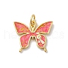 Brass Enamel & Sequins Pendants KK-Q098-39G-B-1