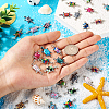  42Pcs 21 Colors Alloy Enamel Connector Charms ENAM-TA0001-78-6