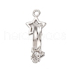 Brass Micro Pave Clear Cubic Zirconia Interlocking Clasps KK-C075-27P-1