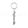 Chakra Gemstone Chip Keychains with Glass Seed Beads KEYC-JKC00473-2