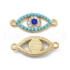 Alloy Connector Charms with Capri Blue Rhinestone and Synthetic Turquoise FIND-H039-35G-1