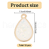 GOMAKERER 12Pcs Brass Resin Imitation Opal Pendants KK-GO0001-69-2