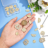 BENECREAT 20Pcs 5 Style Brass Connector Charms KK-BC0008-13-3