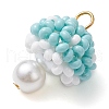 Seed Beads Beaded Charms PALLOY-MZ00332-04-3