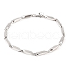 Non-Tarnish 304 Stainless Steel Rectangle Link Bracelets for Women BJEW-G711-10P-1