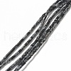 Natural Snowflake Obsidian Beads Strands G-B004-A12-1