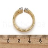 Brass Micro Pave Clear Cubic Zirconia Cuff Rings for Women RJEW-U041-11G-5