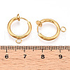 PVD Vacuum Plating 316 Surgical Stainless Steel Clip-on Hoop Earrings X-STAS-S101-13mm-01G-3