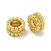 Rack Plating Brass Micro Pave Clear Cubic Zirconia European Beads KK-L215-011G-1