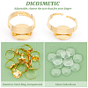 DICOSMETIC DIY Flat Round Blank Dome Finger Rings Making Kit DIY-DC0001-63-4