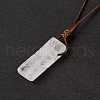 Natural Quartz Crystal Nugget Pendant Necklace with Waxed Cord for Women NJEW-F306-01H-4