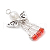 Electroplate Glass Pendants PALLOY-JF03661-02-4