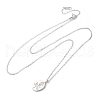 925 Sterling Silver Oval with Engraved Rose Flower Pendant Necklaces for Women NJEW-D316-03P-4