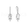 TINYSAND Rhodium Plated 925 Sterling Silver Earring TS-E402-S-2