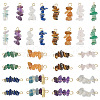  32Pcs 16 Style Natural Mixed Gemstone Chips Connector Charms FIND-TA0003-22-1