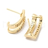 Brass with Clear Cubic Zirconia Stud Earrings EJEW-B035-17KCG-2