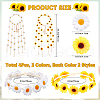CRASPIRE 4Pcs 4 Styles Cloth Flower Hippie Headband Floral Crown OHAR-CP0001-17-2