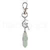 Pointed Natural Green Aventurine Pendant Decorations HJEW-JM01688-04-1