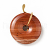 Natural Red Jasper Pendants G-E088-01G-01-4