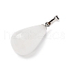 Teardrop Platinum Tone Brass Quartz Crystal Pendants X-G-F267-04I-4