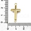 Brass Clear Cubic Zirconia Cross Connector Charms ZIRC-I070-003G-3