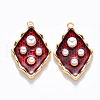 Brass Enamel Pendants KK-T049-055G-02-NF-1