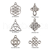 Tibetan Style Alloy Chinese Knot Pendants TIBEP-YW0001-05AS-2