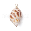 Natural Spiral Shell Pendants PALLOY-JF02949-3