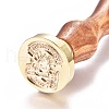 Brass Wax Seal Stamp AJEW-EO44-A08-1