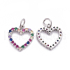 Brass Micro Pave Cubic Zirconia Charms ZIRC-L070-51P-2